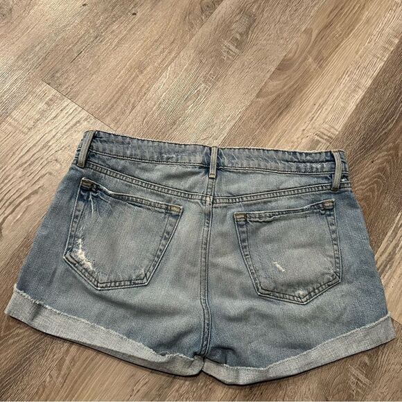 FRAME Le Grande Garçon Distressed Denim Jean Shorts Size 26 - Picture 8 of 9